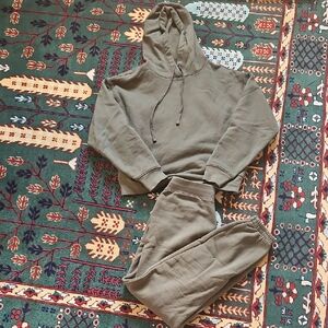 girlfriend collective Olive Green Track Joggers